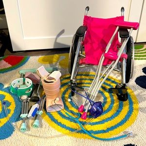 18-inch Doll Wheelchair Set